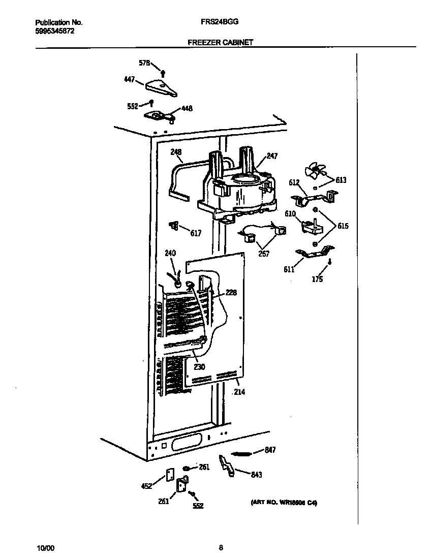 Frigidaire FRS24BGGB9 freezer cabinet diagram