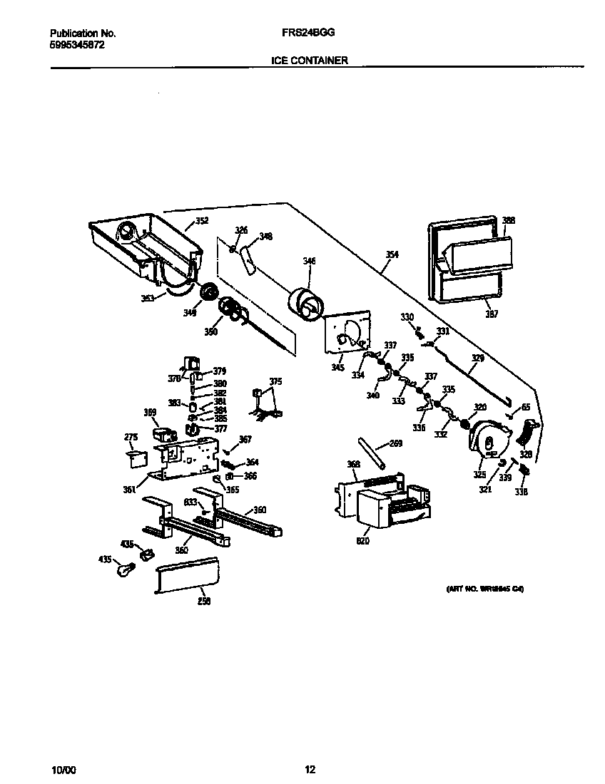 Frigidaire FRS24BGGB9 ice container diagram