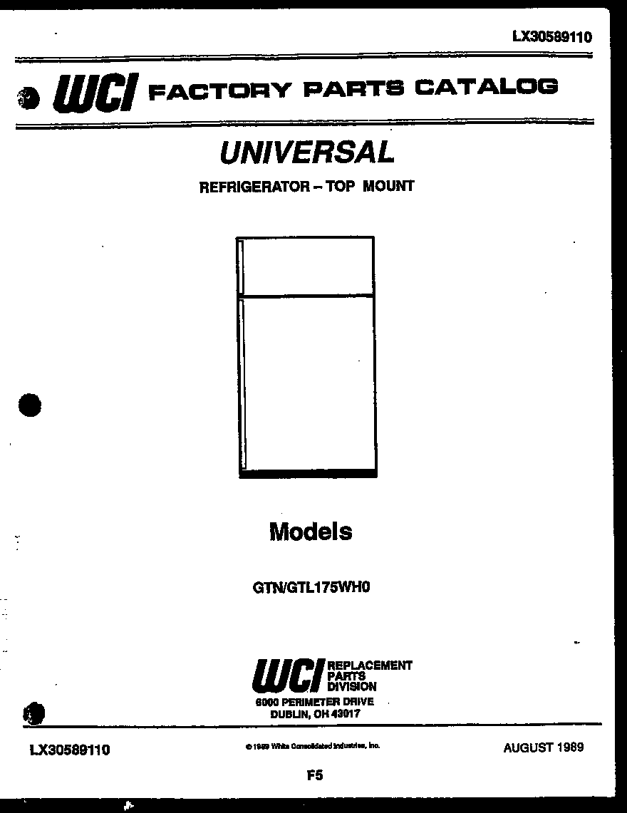 Gibson GTL175AH0 cover page diagram