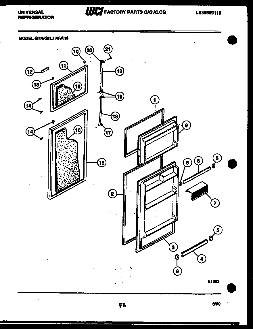 Gibson GTL175AH0 door parts diagram