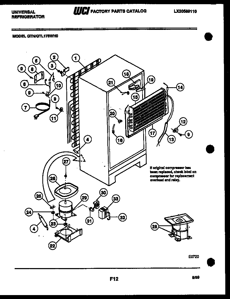 Gibson GTL175AH0 system and automatic defrost parts diagram