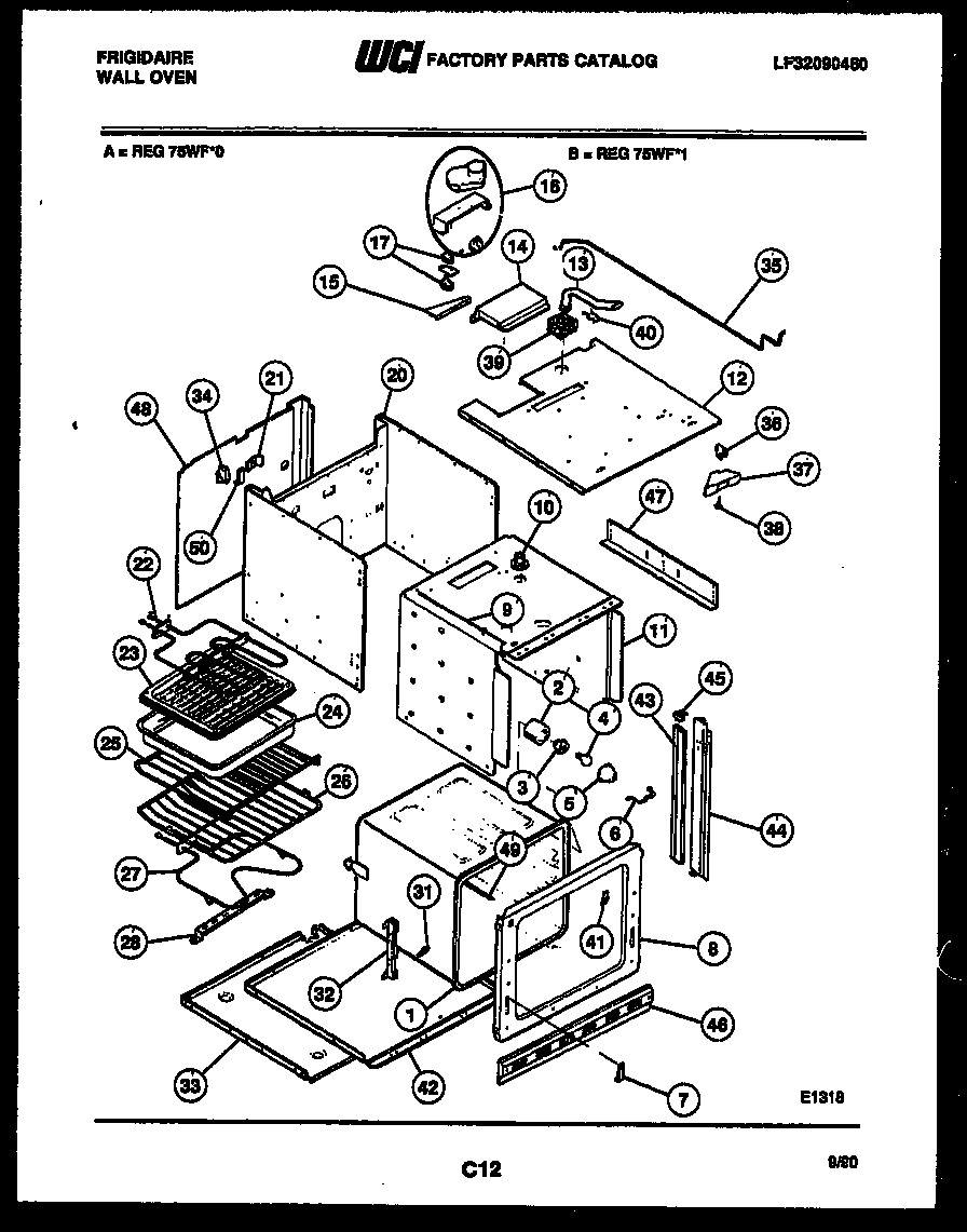 Frigidaire REG75WFB0 body parts diagram