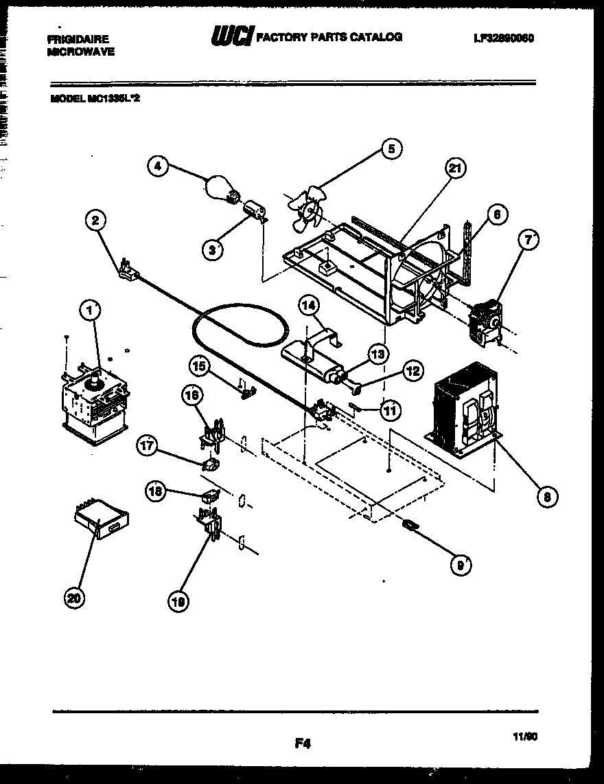 Frigidaire MC1335L2 power control diagram