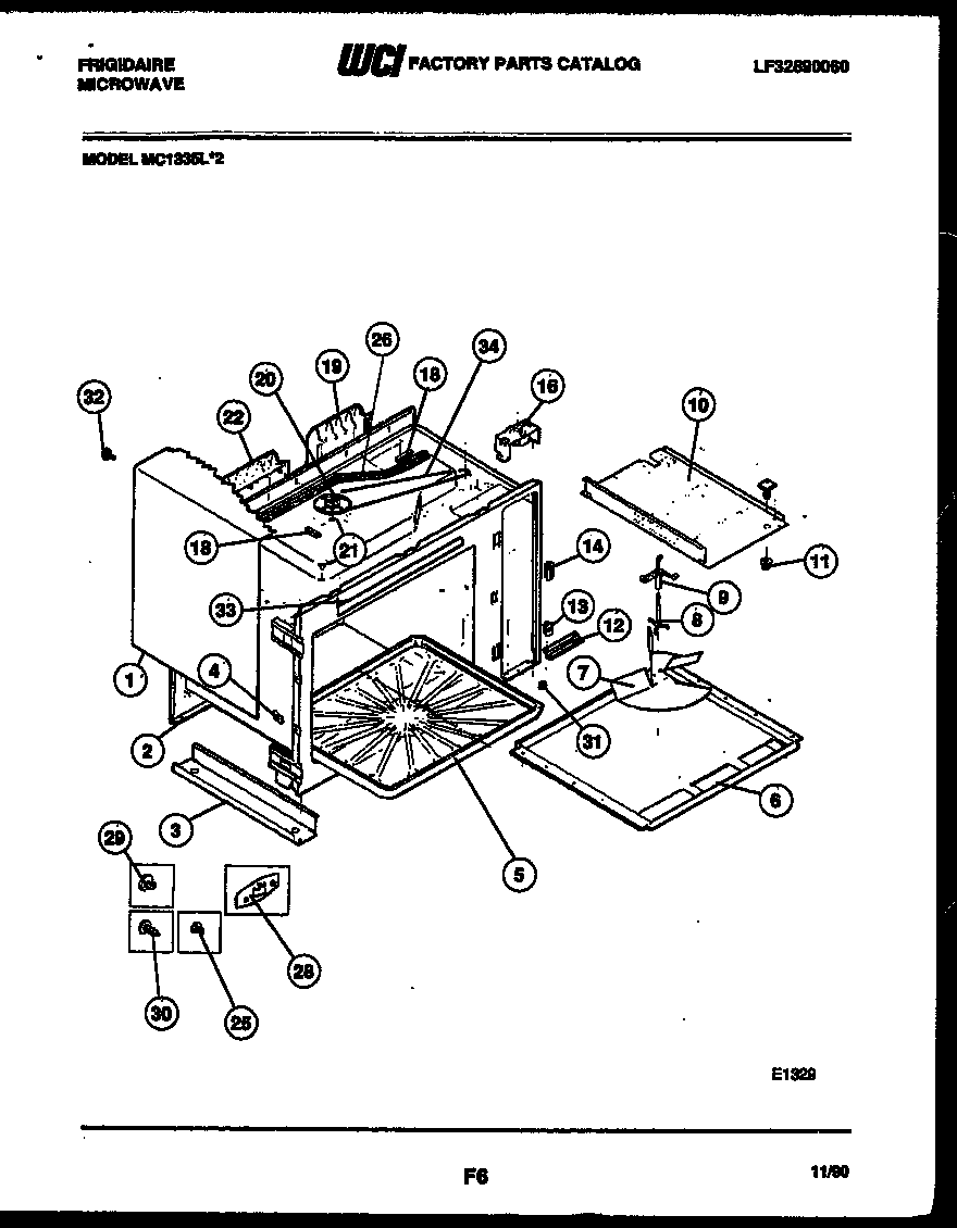 Frigidaire MC1335L2 body parts diagram
