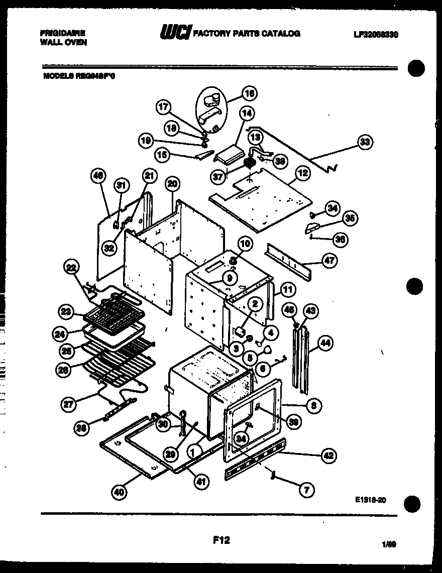 Frigidaire REG94BFB0 body parts diagram