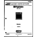 Frigidaire RG94BFB0 cover page- text only diagram