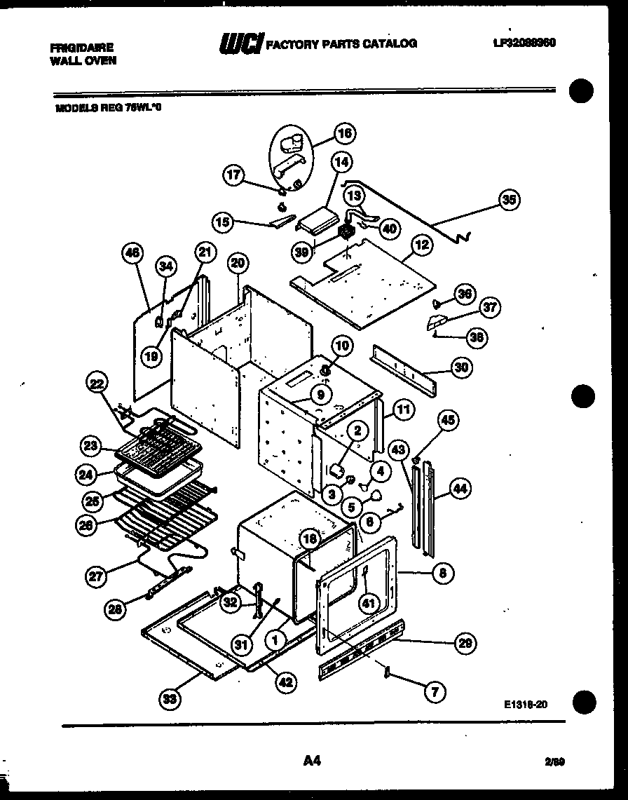 Frigidaire REG75WLB0 body parts diagram