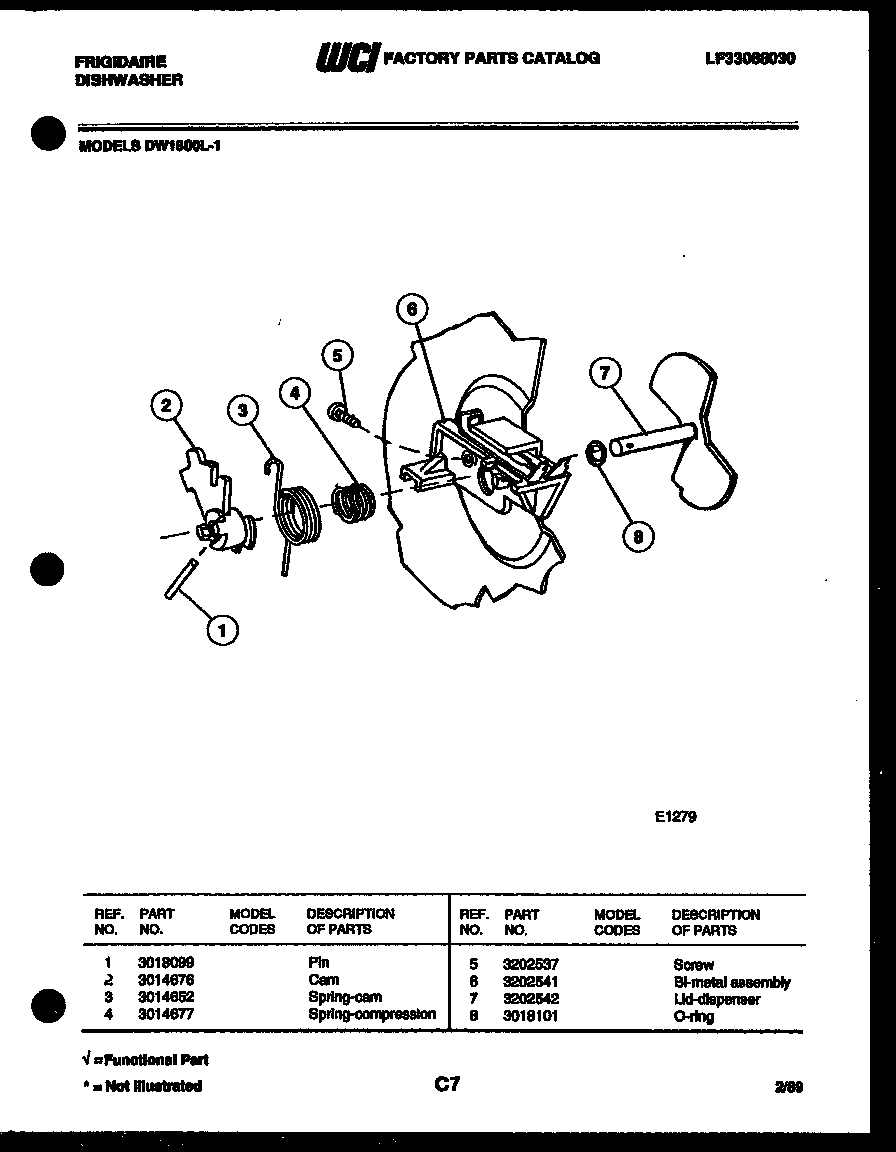 Frigidaire DW1800LW1 cam diagram