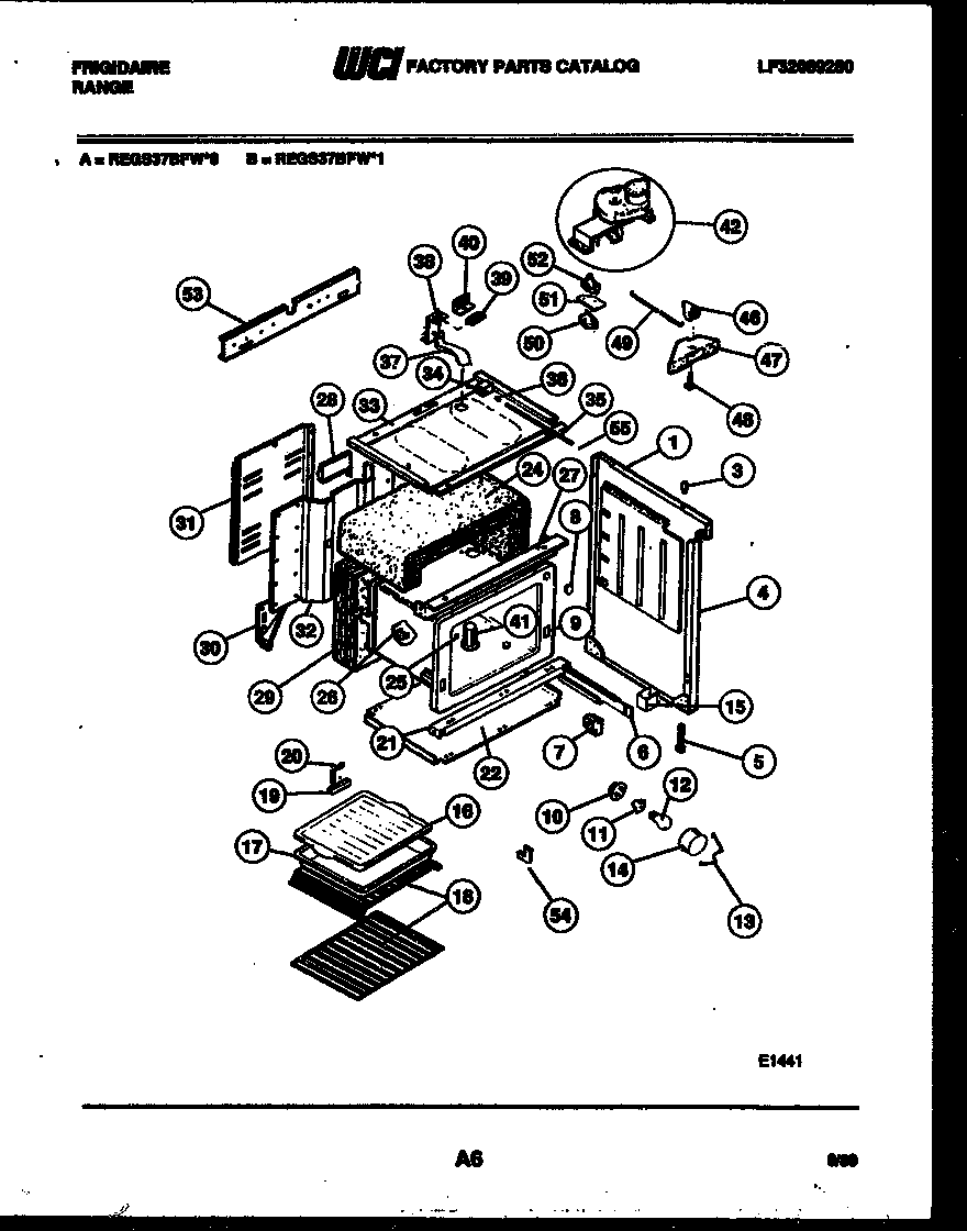 Frigidaire REGS37BFW0 body parts diagram