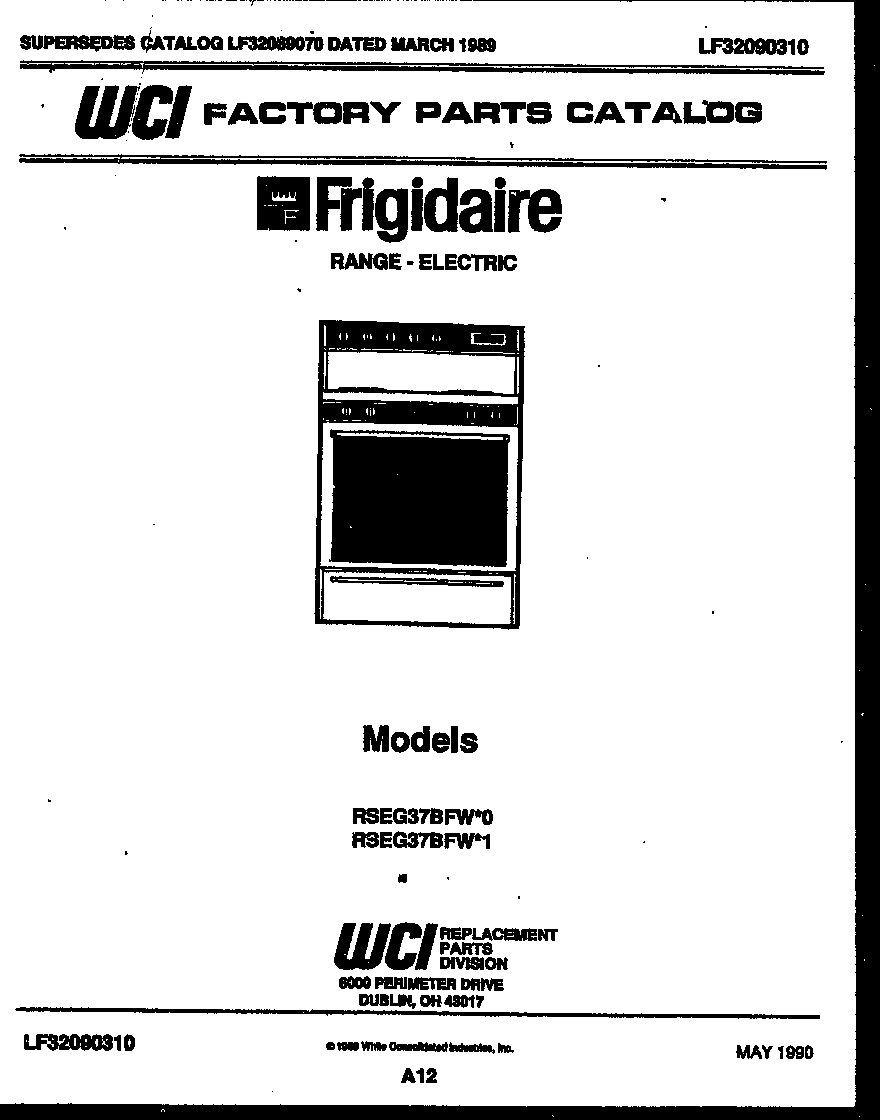 Frigidaire RSEG37BFW1 cover diagram