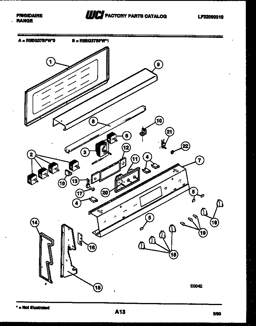 Frigidaire RSEG37BFW1 backguard diagram