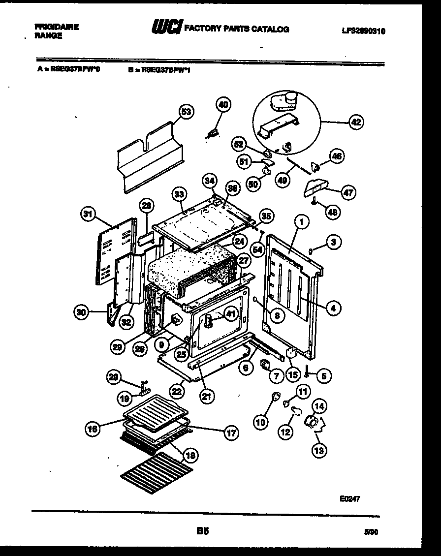 Frigidaire RSEG37BFW1 body parts diagram