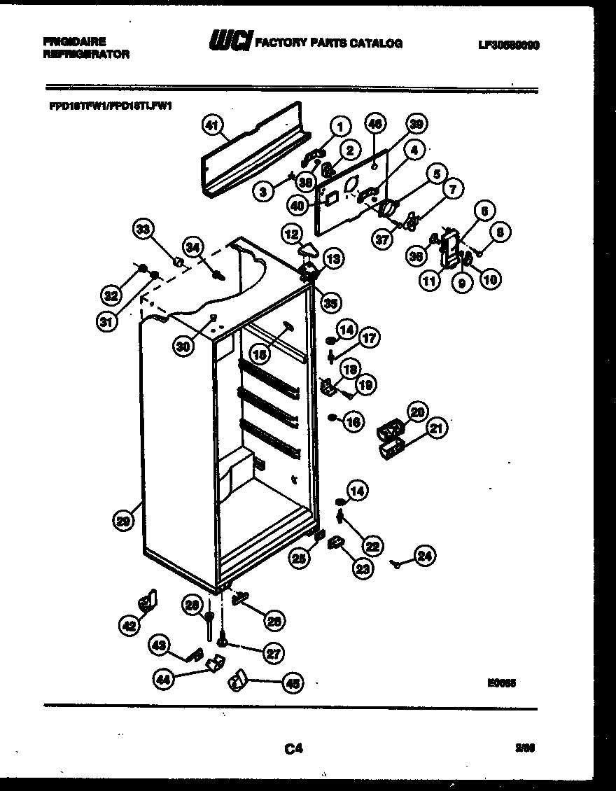 Frigidaire FPD18TFF1 cabinet parts diagram