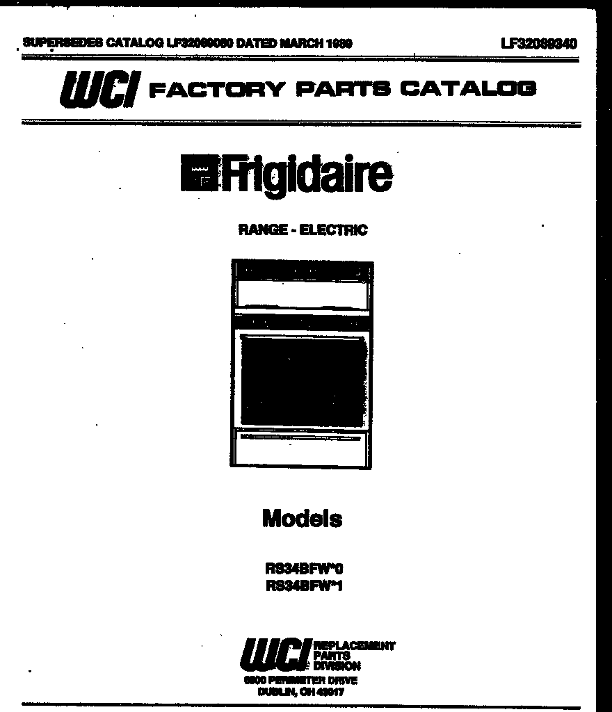 Frigidaire RS34BFW1 cover diagram
