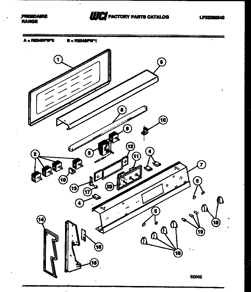 Frigidaire RS34BFW1 backguard diagram