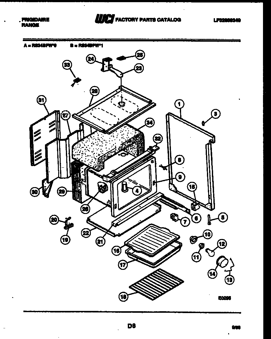 Frigidaire RS34BFW1 body parts diagram