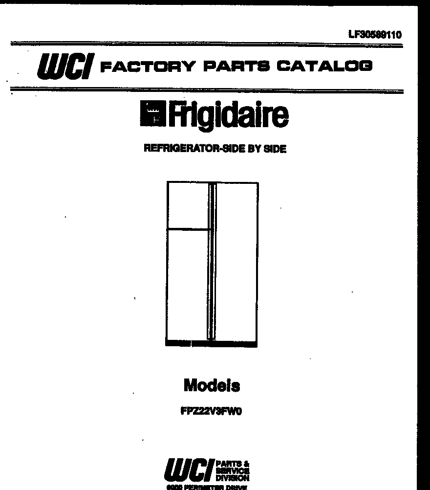 Frigidaire FPZ22V3FL0 front cover diagram
