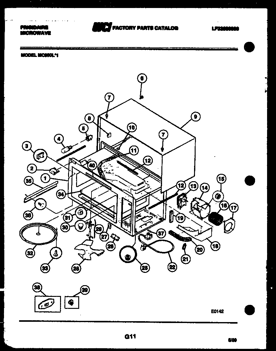 Frigidaire MC850L1 body parts diagram