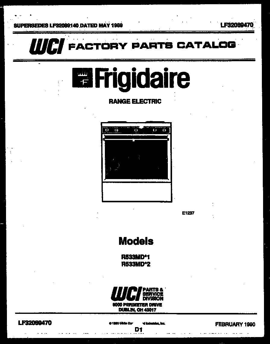 Frigidaire R533MDW2 cover diagram