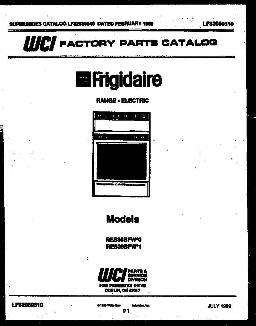 Frigidaire RES36BFW0 null diagram