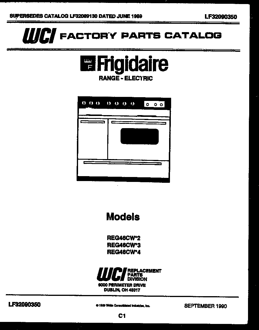 Frigidaire REG46CW3 cover diagram