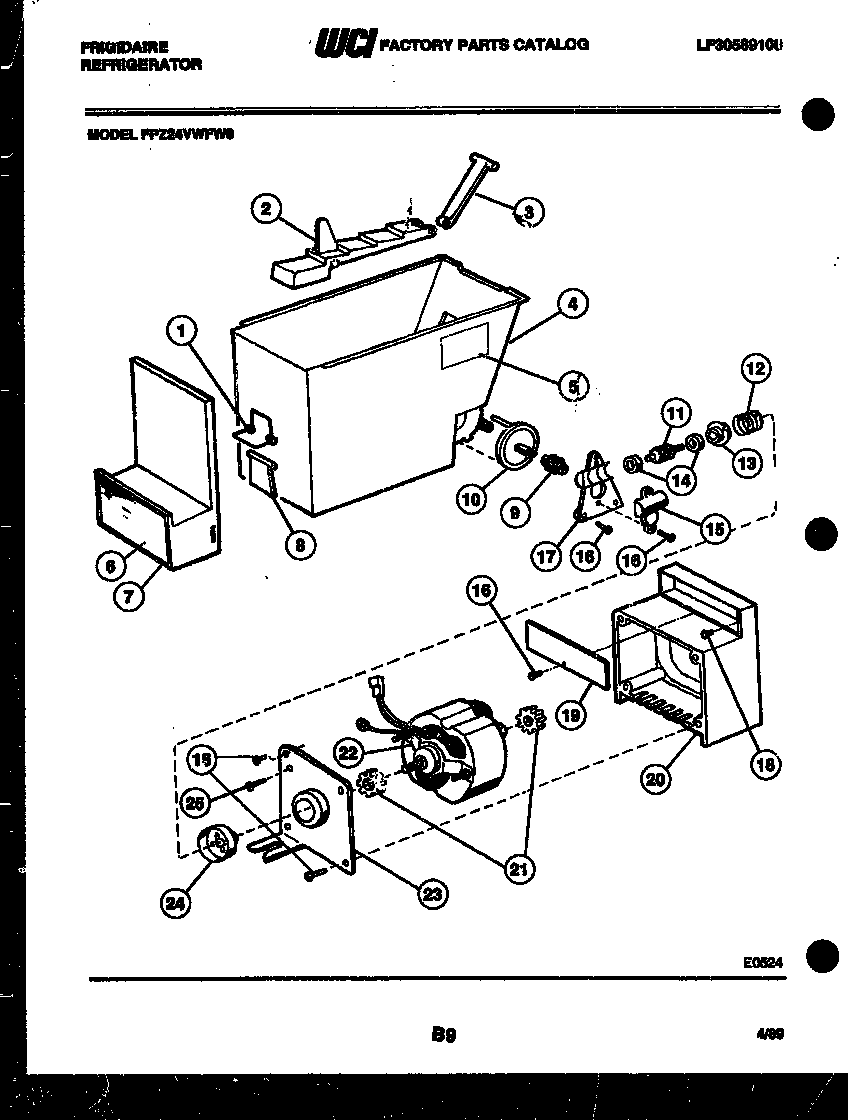 Frigidaire FPZ24VWFH0 ice dispenser diagram