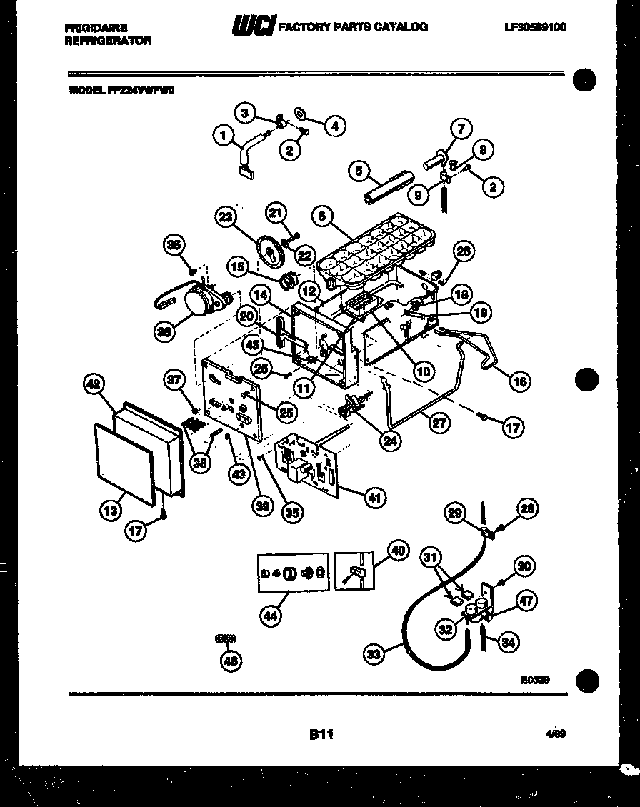 Frigidaire FPZ24VWFH0 ice maker and installation parts diagram