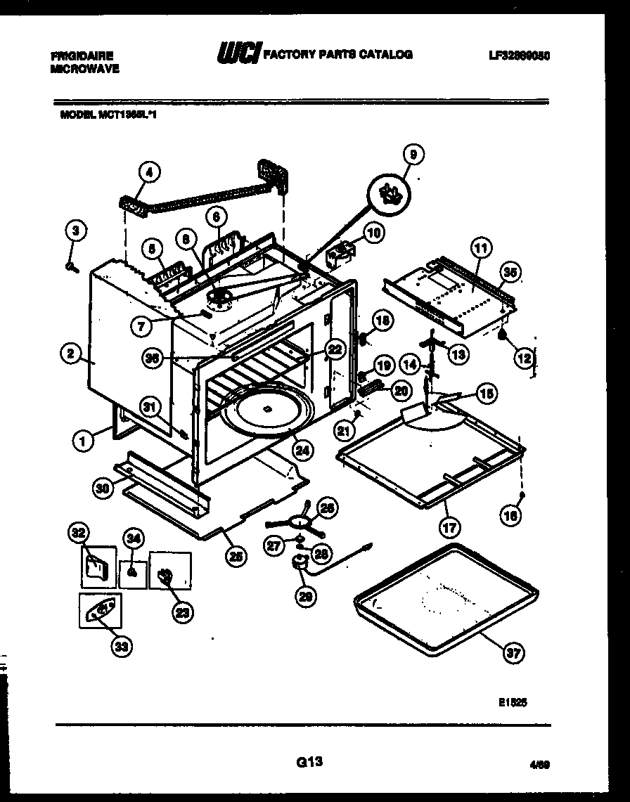 Frigidaire MCT1365L1 body parts diagram