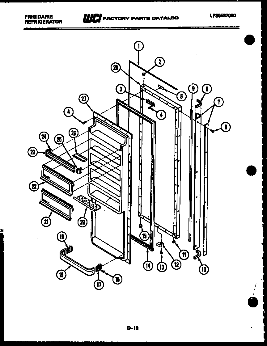 Frigidaire FPE19V3AH1 refrigerator door parts diagram