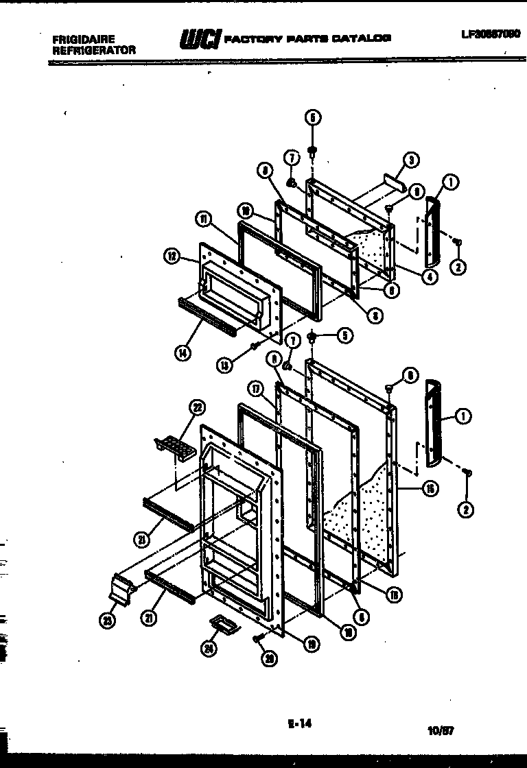 Frigidaire FPI11TLAW5 door parts diagram