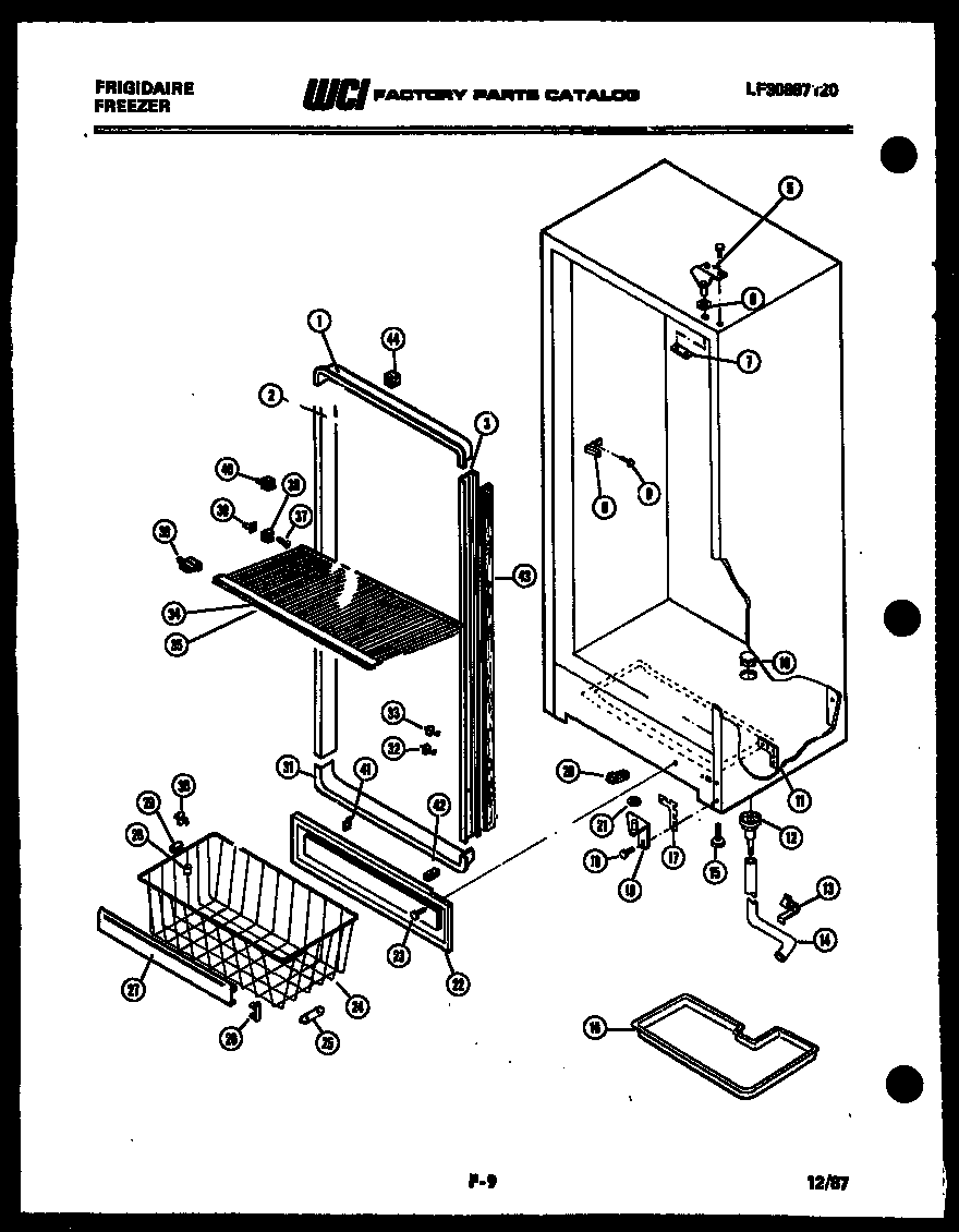 Frigidaire UFP16DL3 cabinet parts diagram