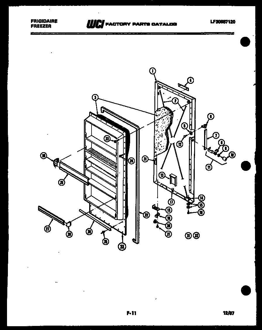 Frigidaire UFP16DL3 door parts diagram