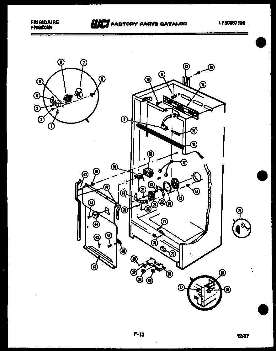 Frigidaire UFP16DL3 interior parts diagram