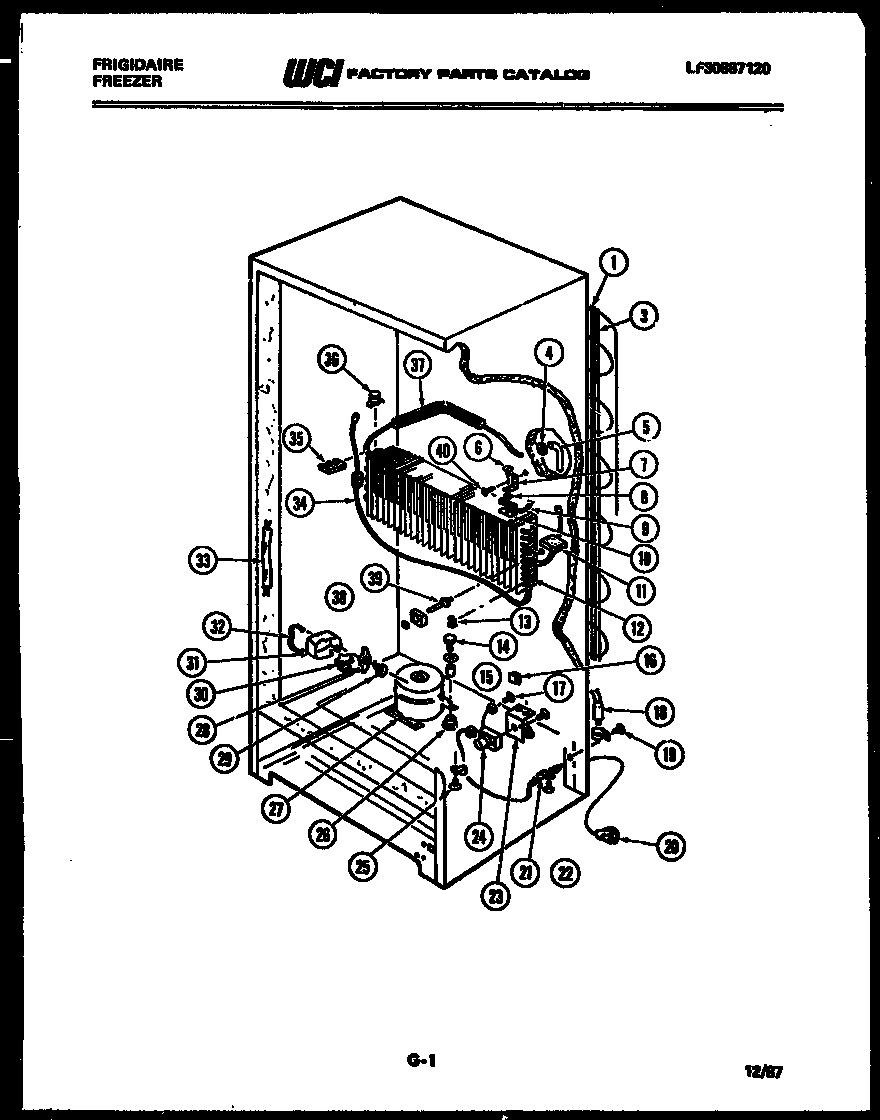 Frigidaire UFP16DL3 system and automatic defrost parts diagram