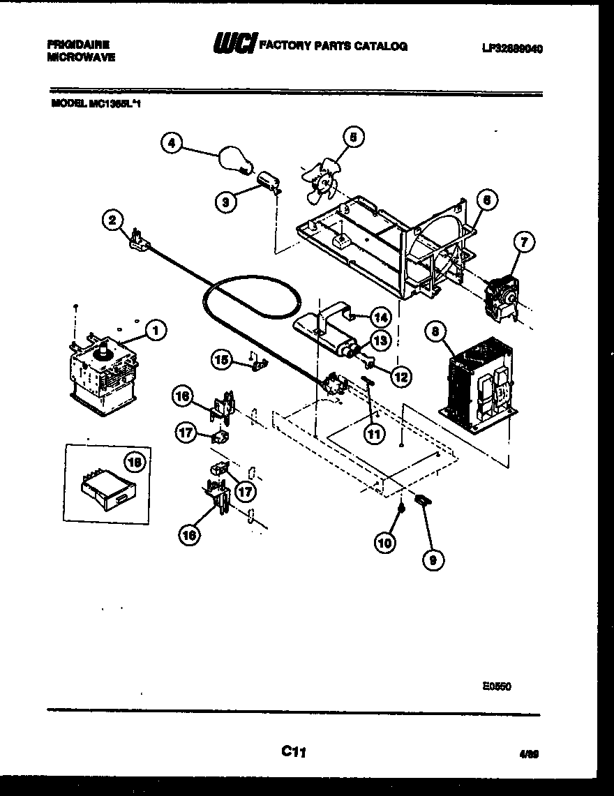 Frigidaire MC1355L1 power control diagram