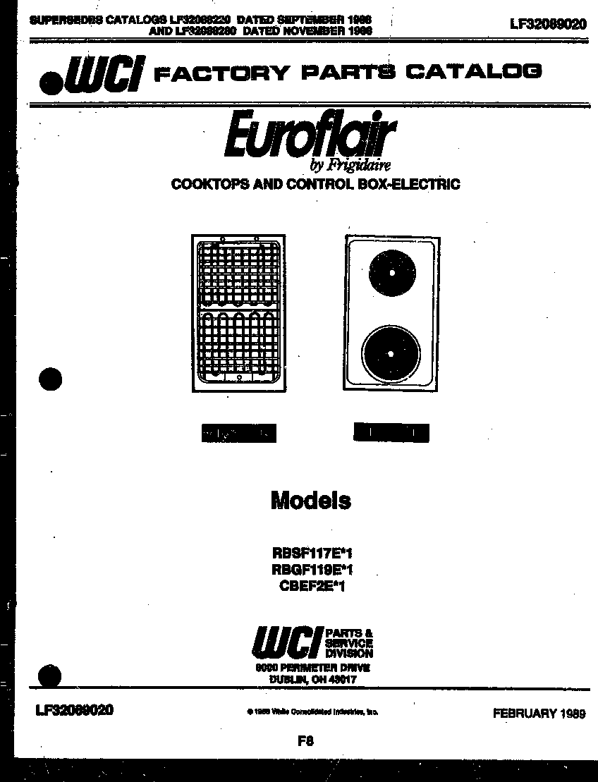 Frigidaire RBSF117EW1 cover diagram