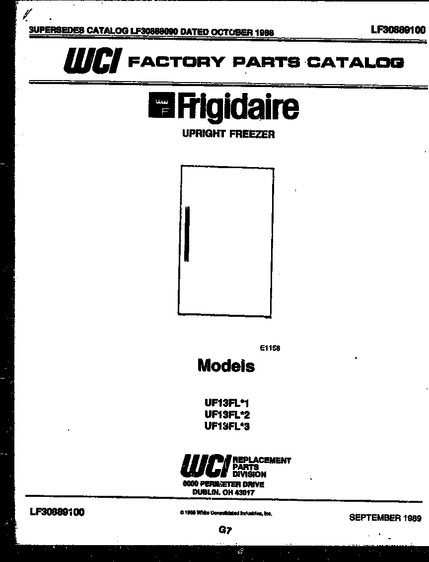 Frigidaire UF13FL2 null diagram