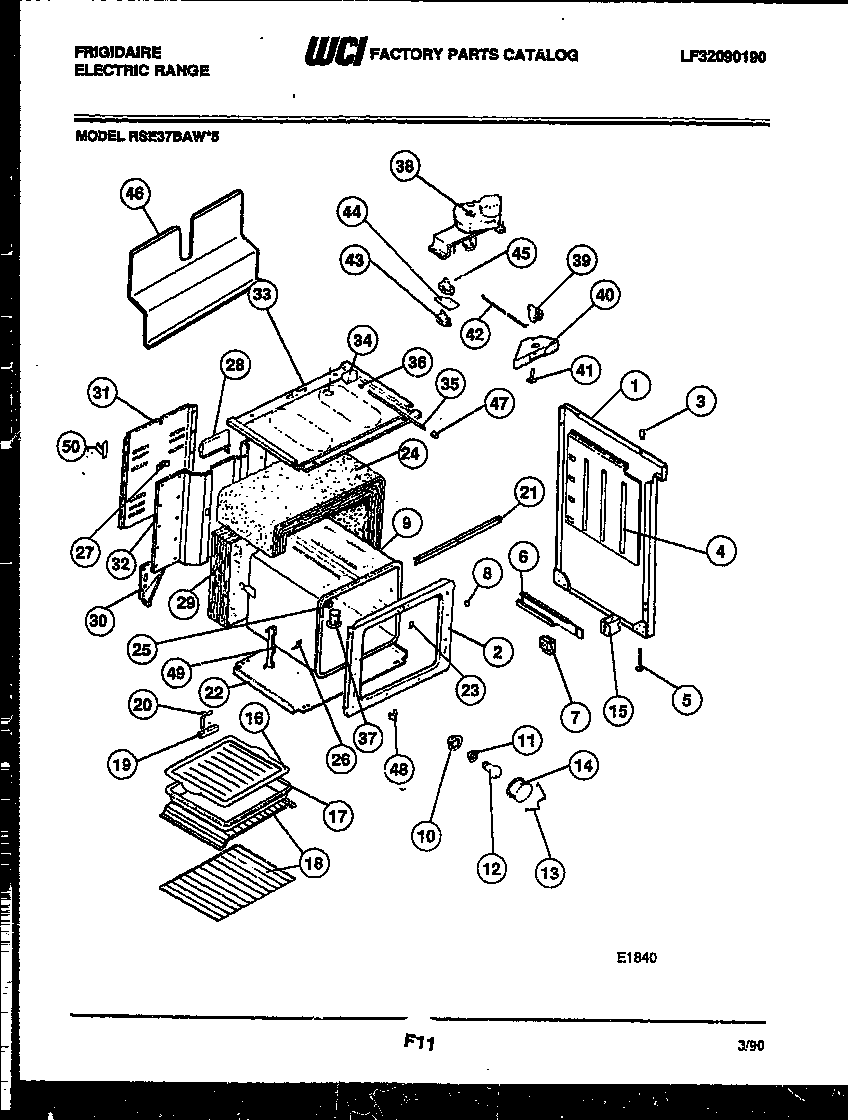 Frigidaire RSE37BAL5 body parts diagram