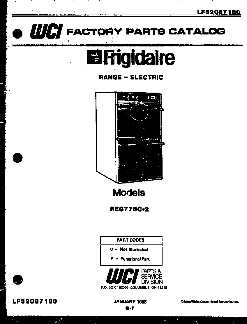 Frigidaire REG77BCB2 cover diagram