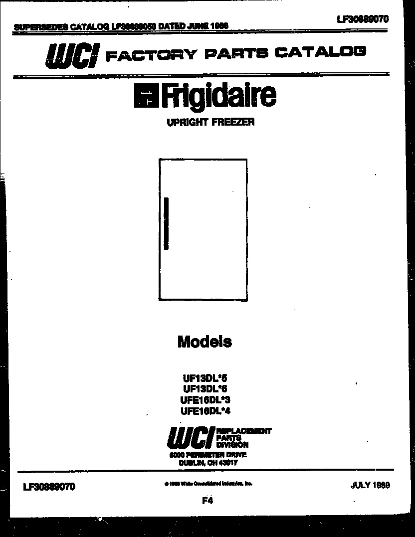 Frigidaire UF13DL5 null diagram