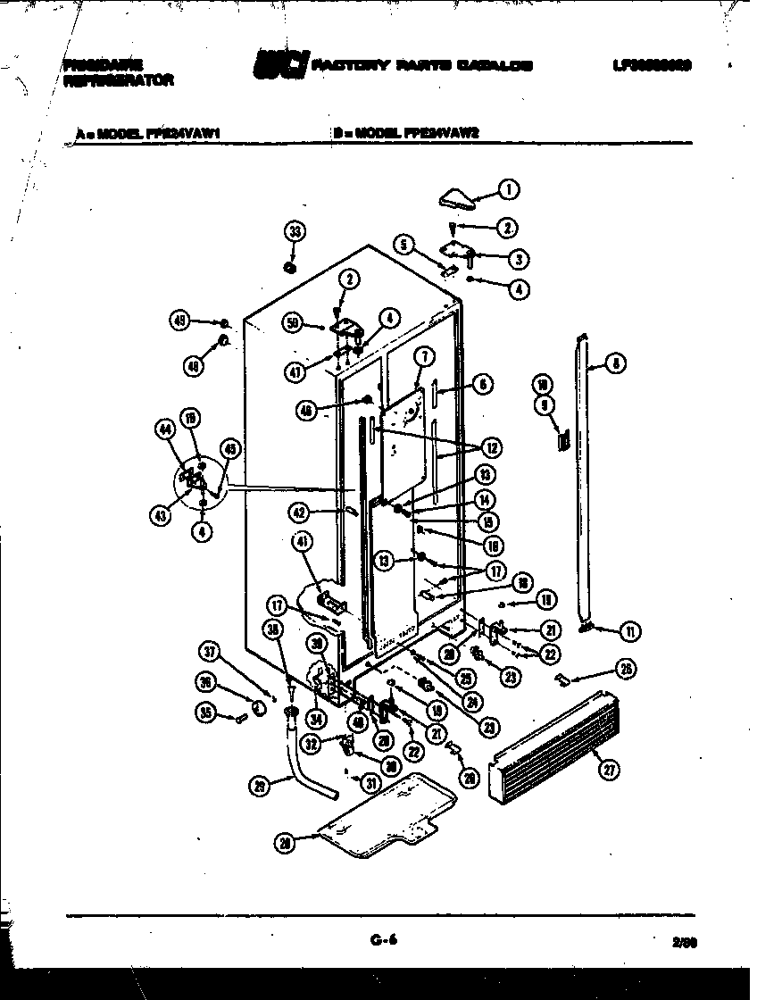 Frigidaire FPE24VAW1 cabinet parts diagram