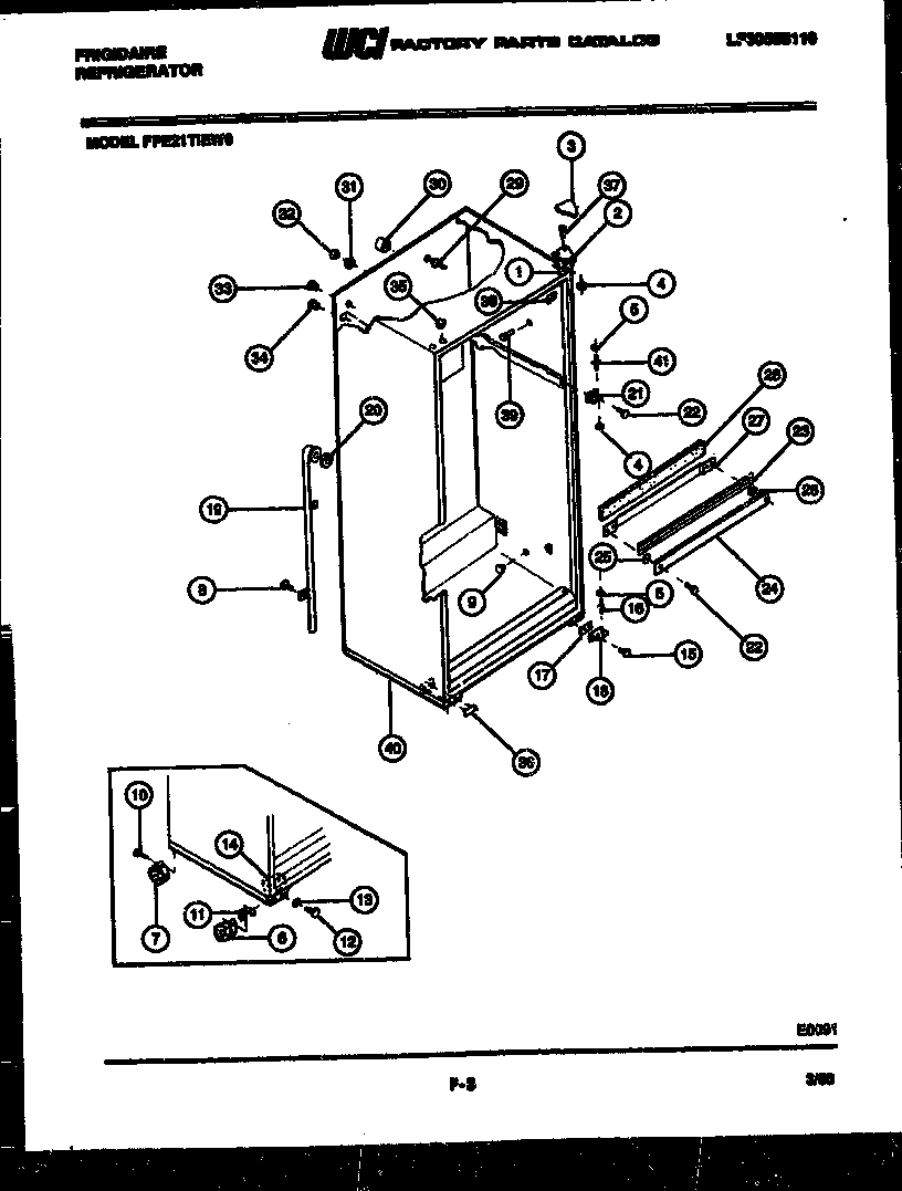 Frigidaire FPE21TIEF0 exterior parts diagram