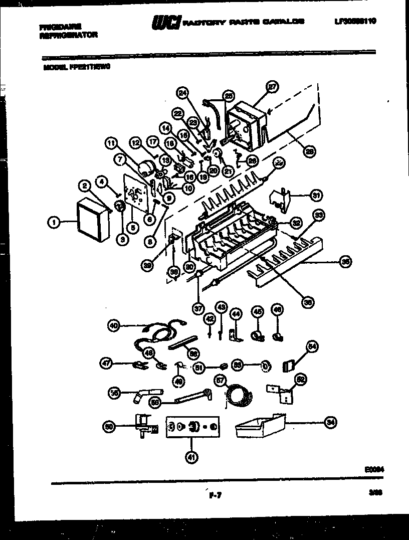 Frigidaire FPE21TIEF0 ice maker and installation parts diagram