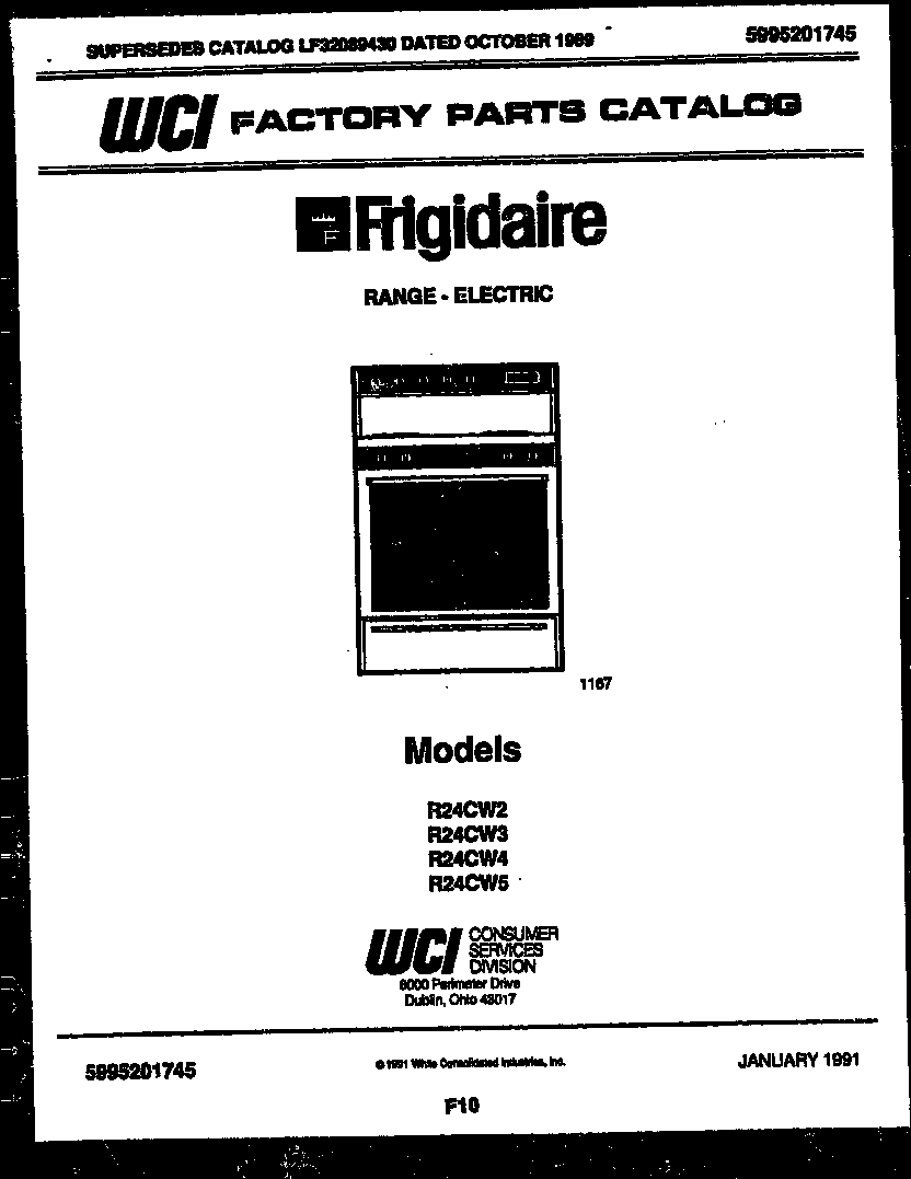 Frigidaire R24CL3 cover diagram