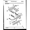 Frigidaire CP240SP2D1 backguard, cooktop and burner parts diagram