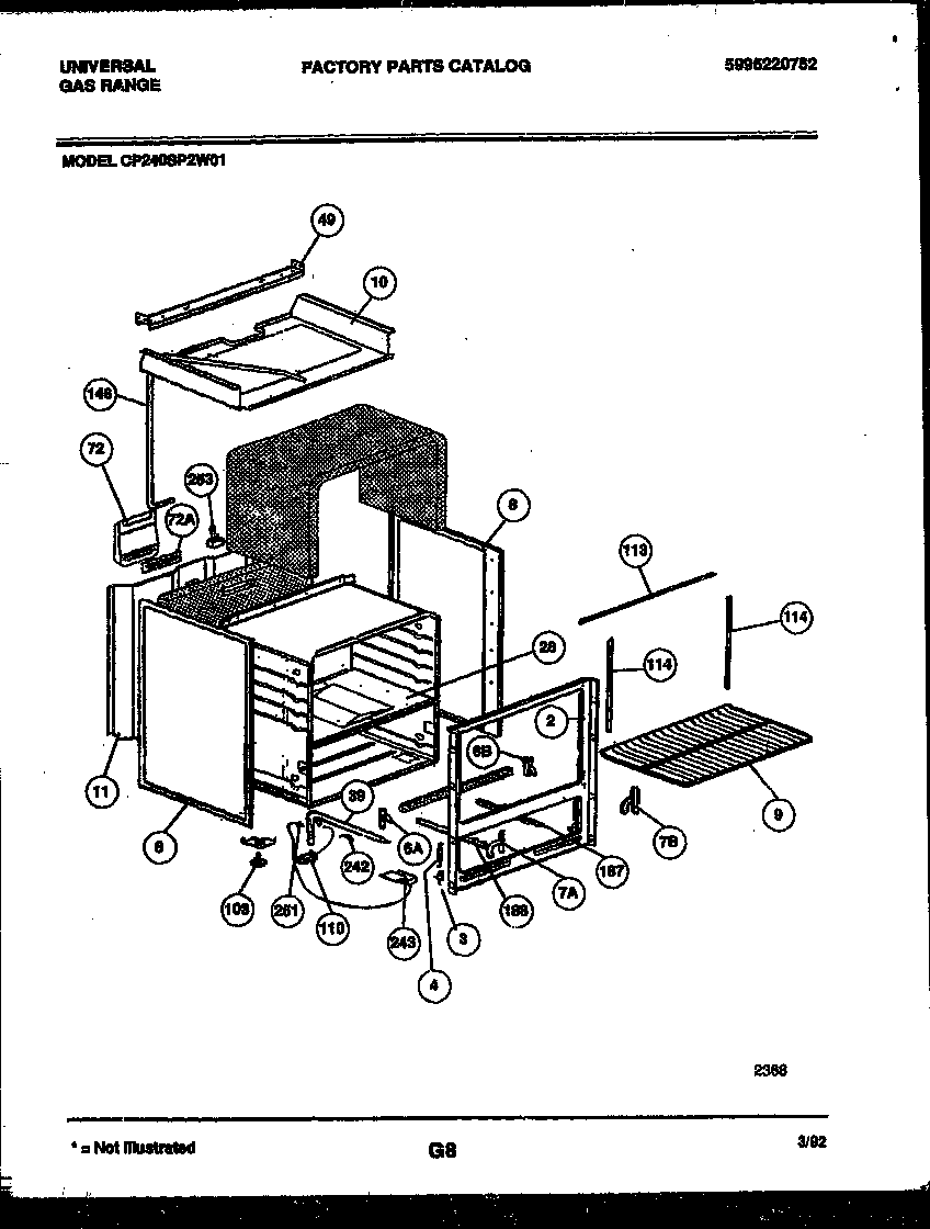 Frigidaire CP240SP2D1 body parts diagram