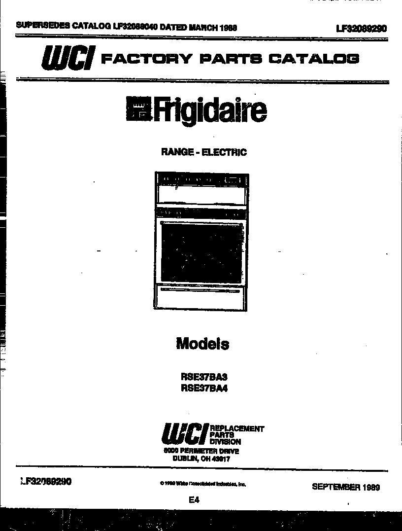 Frigidaire RSE37BAL4 cover diagram