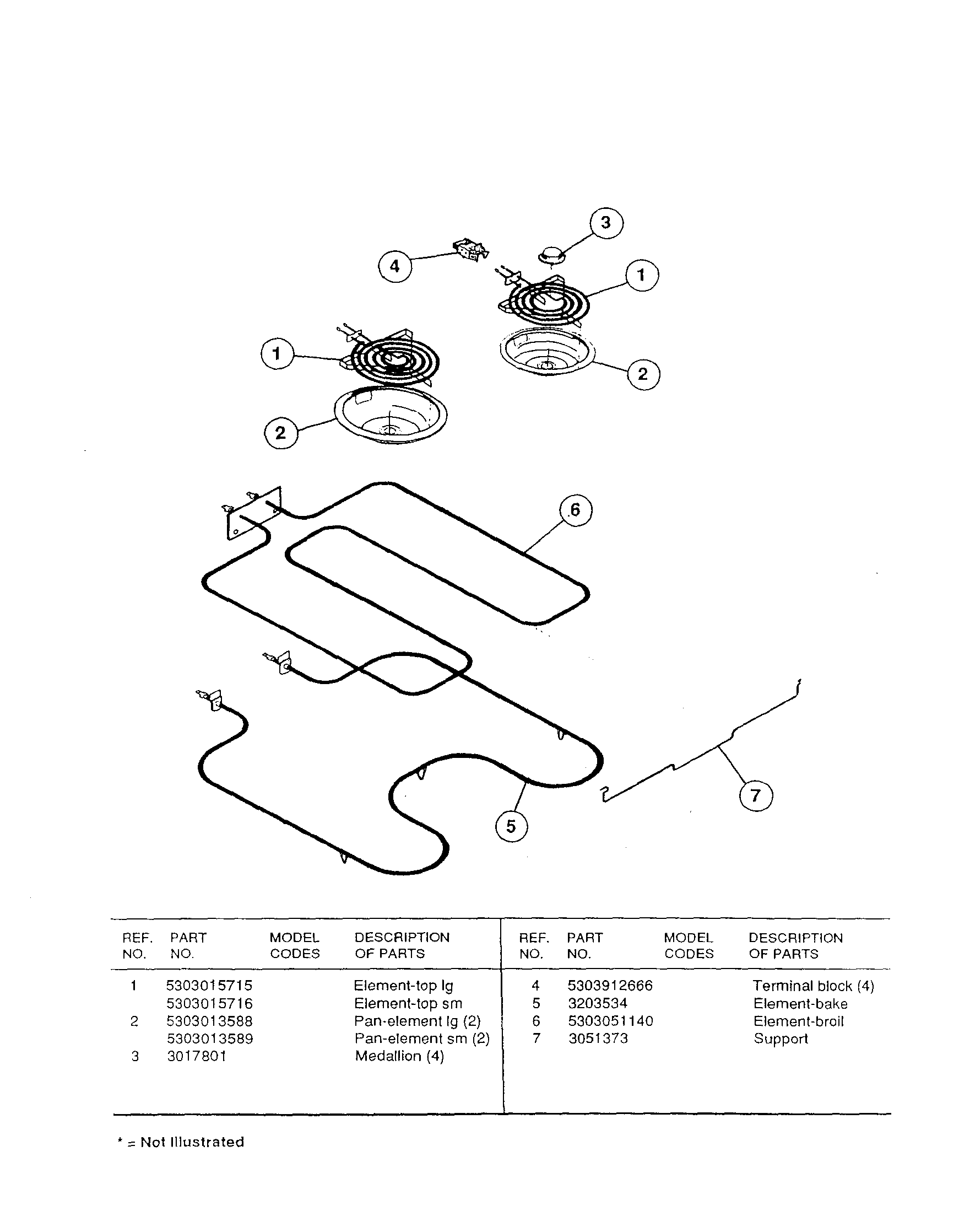 White-Westinghouse CE303VP2W01 broiler parts diagram