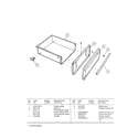 Tappan CE303VP2D01 drawer parts diagram