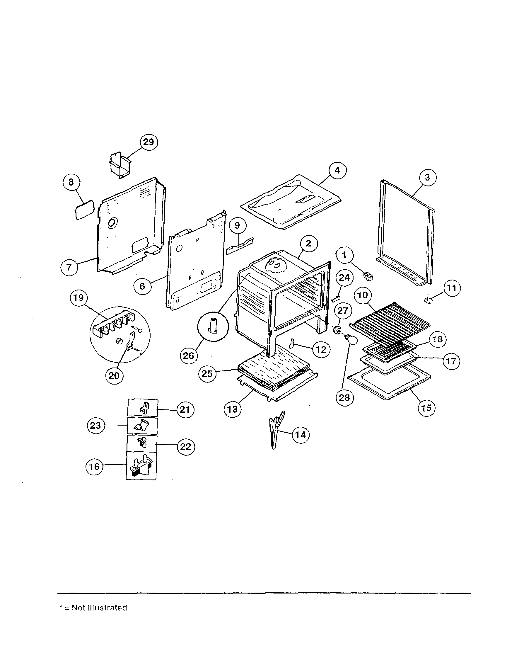 White-Westinghouse CE303VP2W01 body parts diagram